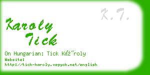 karoly tick business card